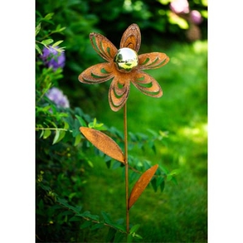 Gartenstecker Blume Jana mit Edelstahlkugel